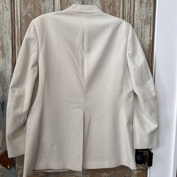 Vtg 60s Mens Kingsridge 42R Cream USA Fort Worth Made Sport Coat Suit Jacket - Picture 6 of 14